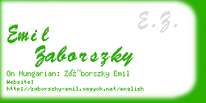 emil zaborszky business card